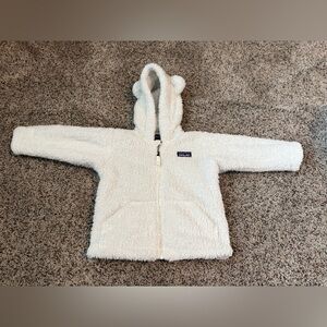 Patagonia Toddler Baby Furry Friends Fleece Hoody White Coat Size 12-18 Months